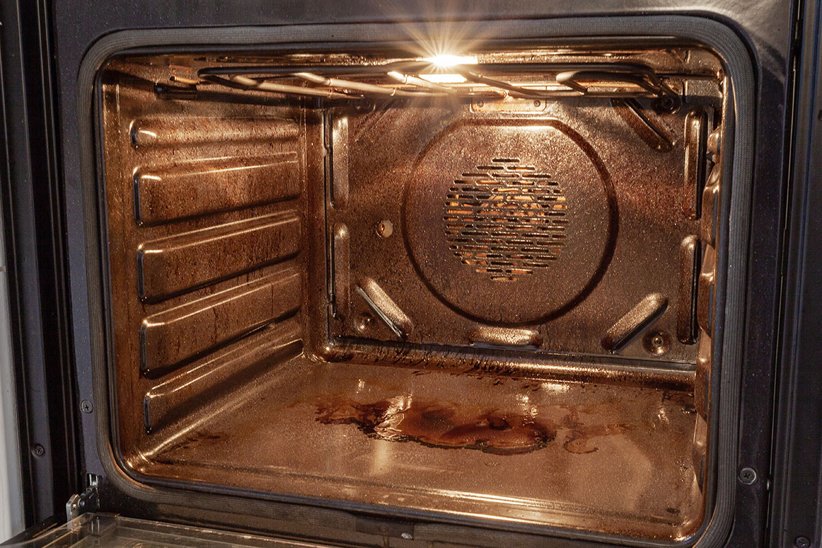 Infinity Home Services will deal with dirty ovens like this.